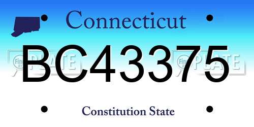 BC43375 Connecticut License Plate