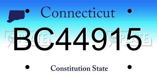 BC44915 Connecticut License Plate