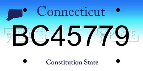 BC45779 Connecticut License Plate
