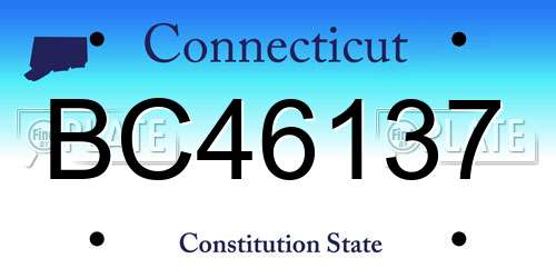 BC46137 Connecticut License Plate