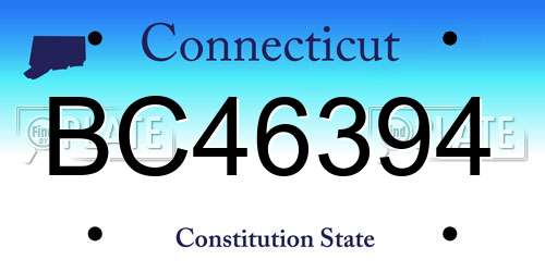 BC46394 Connecticut License Plate