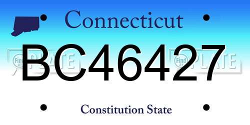 BC46427 Connecticut License Plate