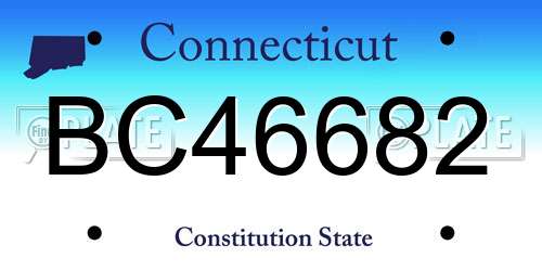 BC46682 Connecticut License Plate