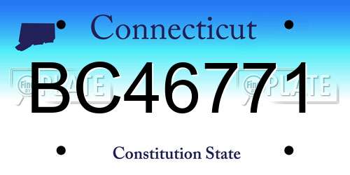 BC46771 Connecticut License Plate