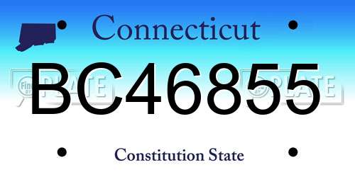 BC46855 Connecticut License Plate
