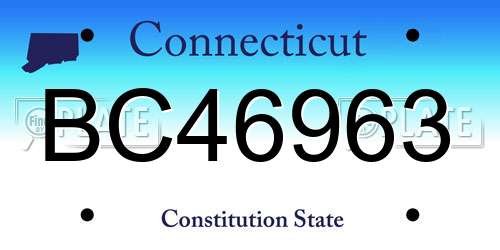 BC46963 Connecticut License Plate