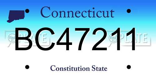 BC47211 Connecticut License Plate
