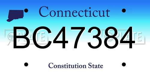 BC47384 Connecticut License Plate
