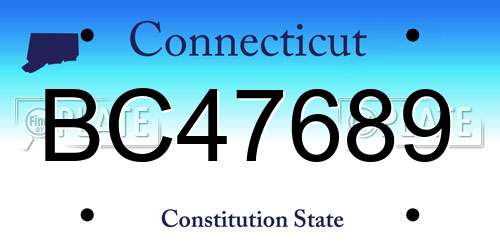 BC47689 Connecticut License Plate
