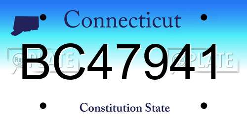 BC47941 Connecticut License Plate