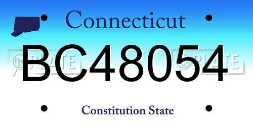 BC48054 Connecticut License Plate