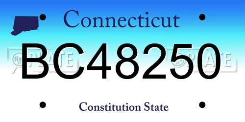 BC48250 Connecticut License Plate