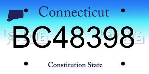 BC48398 Connecticut License Plate