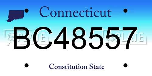 BC48557 Connecticut License Plate