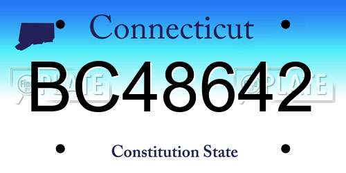 BC48642 Connecticut License Plate