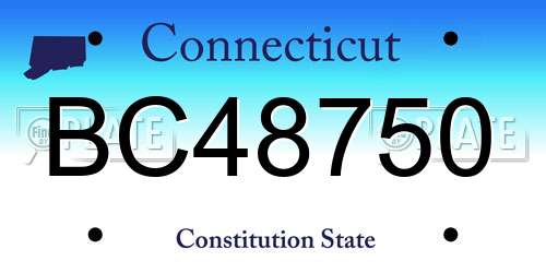 BC48750 Connecticut License Plate