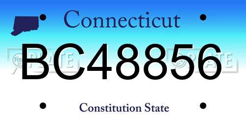 BC48856 Connecticut License Plate