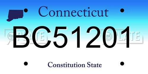 BC51201 Connecticut License Plate