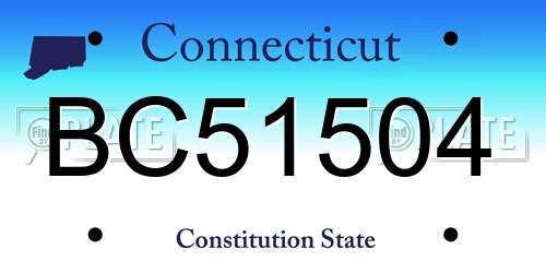 BC51504 Connecticut License Plate