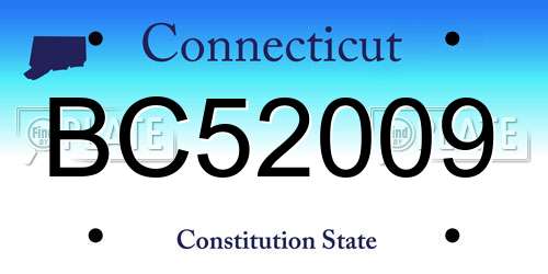 BC52009 Connecticut License Plate