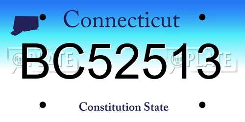 BC52513 Connecticut License Plate