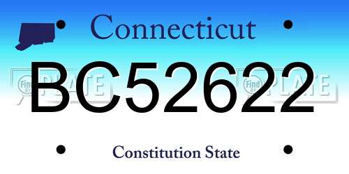 BC52622 Connecticut License Plate