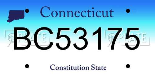 BC53175 Connecticut License Plate