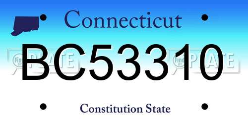 BC53310 Connecticut License Plate