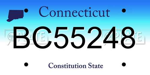 BC55248 Connecticut License Plate