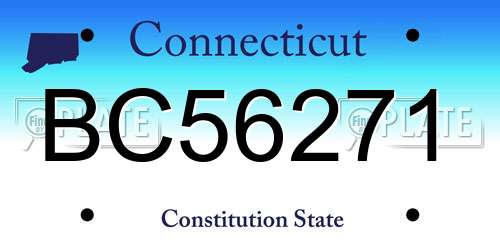 BC56271 Connecticut License Plate
