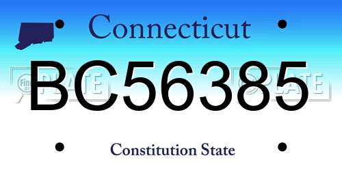 BC56385 Connecticut License Plate