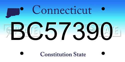 BC57390 Connecticut License Plate