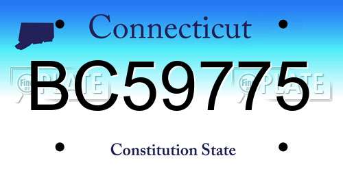 BC59775 Connecticut License Plate