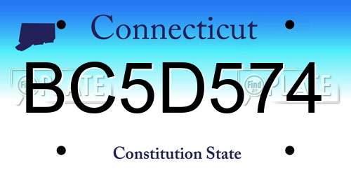 BC5D574 Connecticut License Plate