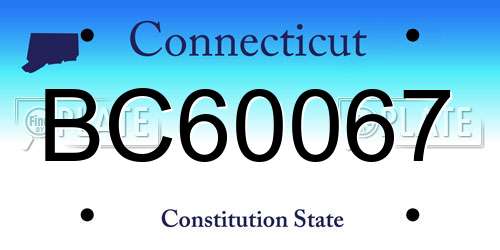 BC60067 Connecticut License Plate