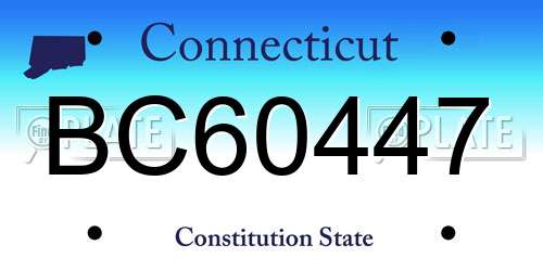 BC60447 Connecticut License Plate