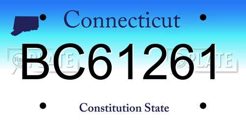 BC61261 Connecticut License Plate