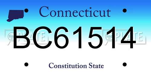 BC61514 Connecticut License Plate