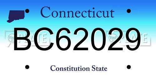 BC62029 Connecticut License Plate