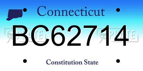 BC62714 Connecticut License Plate