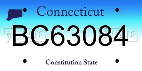 BC63084 Connecticut License Plate