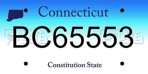 BC65553 Connecticut License Plate