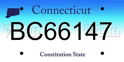 BC66147 Connecticut License Plate