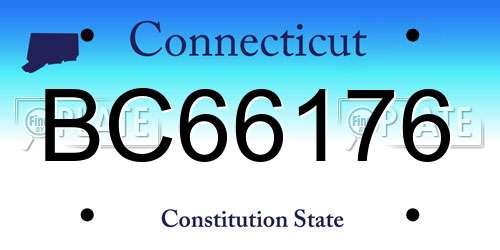 BC66176 Connecticut License Plate