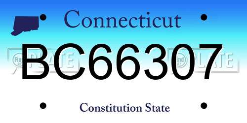 BC66307 Connecticut License Plate