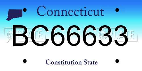 BC66633 Connecticut License Plate