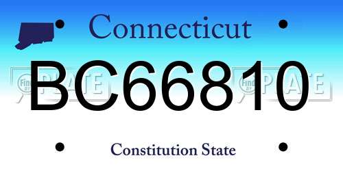 BC66810 Connecticut License Plate
