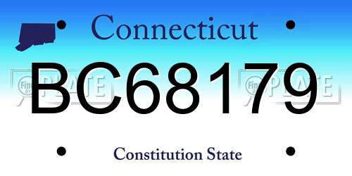 BC68179 Connecticut License Plate