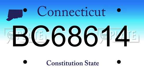 BC68614 Connecticut License Plate