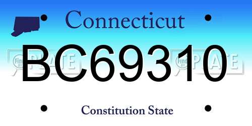 BC69310 Connecticut License Plate